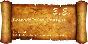 Brendörfer Erazmus névjegykártya